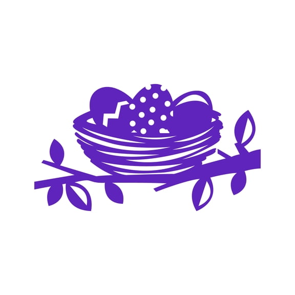 Easter Day Vinyl Wall Art Decal - Easter Egg Nest - 13" x 23" - Resurrection Sunday Pascha Holiday Modern Cute Home Living Room Bedroom Apartment Office Work Decor