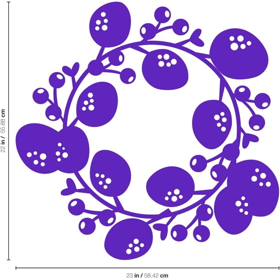 Easter Day Vinyl Wall Art Decal - Easter Egg Wreath - 22" x 23" - Resurrection Sunday Pascha Holiday Modern Church Home Living Room Bedroom Apartment Nursery Office Work Decor