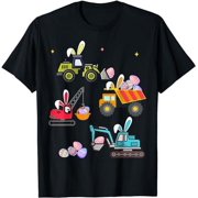 LONGSMILE Easter Day kids boys Toddler Egg funny Construction Bunny T-Shirt