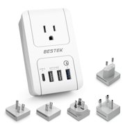 Easter Deal-BESTEK International Travel Adapter 3000W Universal 30W USB C PD Travel Charger Adapter with Worldwide Wall Plugs for US UK AU EU Asia