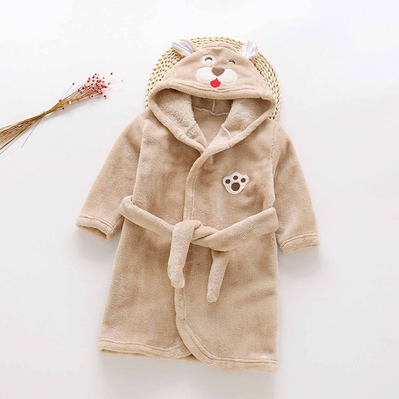 LOLANTA Boys Dinosaur Hooded Robe – Fleece Bathrobe, Plush Pajama Nightgown For Kids 2-8 Years