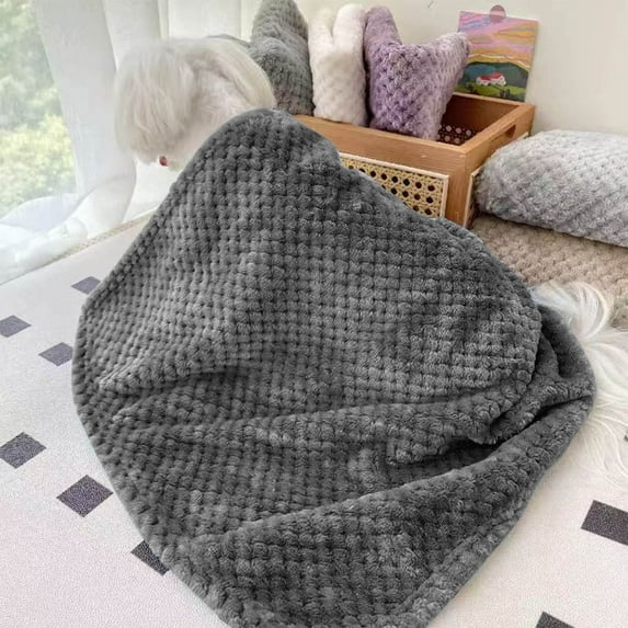 Checkered Throw Blanket Decorative Soft Cozy Chenille Knit Throw Blanket for Couch Bed Sofa Living Room, 50"x 60", Ivory