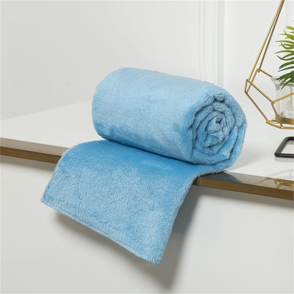 Faux Rabbit Fur & Flannel Throw Blanket 50x60 Inch - Luxury Fuzzy & Cozy Soft Blanket for All Seasons, Breathable and Comfortable for Bed, Sofa, Couch, and Camping,Black