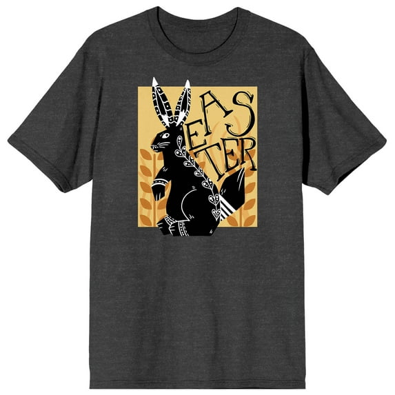 Easter Deco Rabbit Men's Black Short Sleeve Crew Neck Tee-Medium