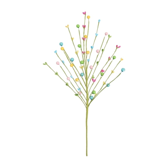 Easter Decor Artificial Stems With Eggs, Berries & Colorful Buds, 17Inch (About 43Cm) Faux Easter Egg Branches For Home, Party, Spring Decor - No Quantity Needed As 1Pc Included