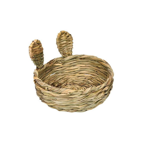 Easter Decor Bunny Ear Storage Basket, Natural Straw Woven Organizer Box for Candy Toys Gifts Nursery Bathroom Decorative Farmhouse Home Bowl