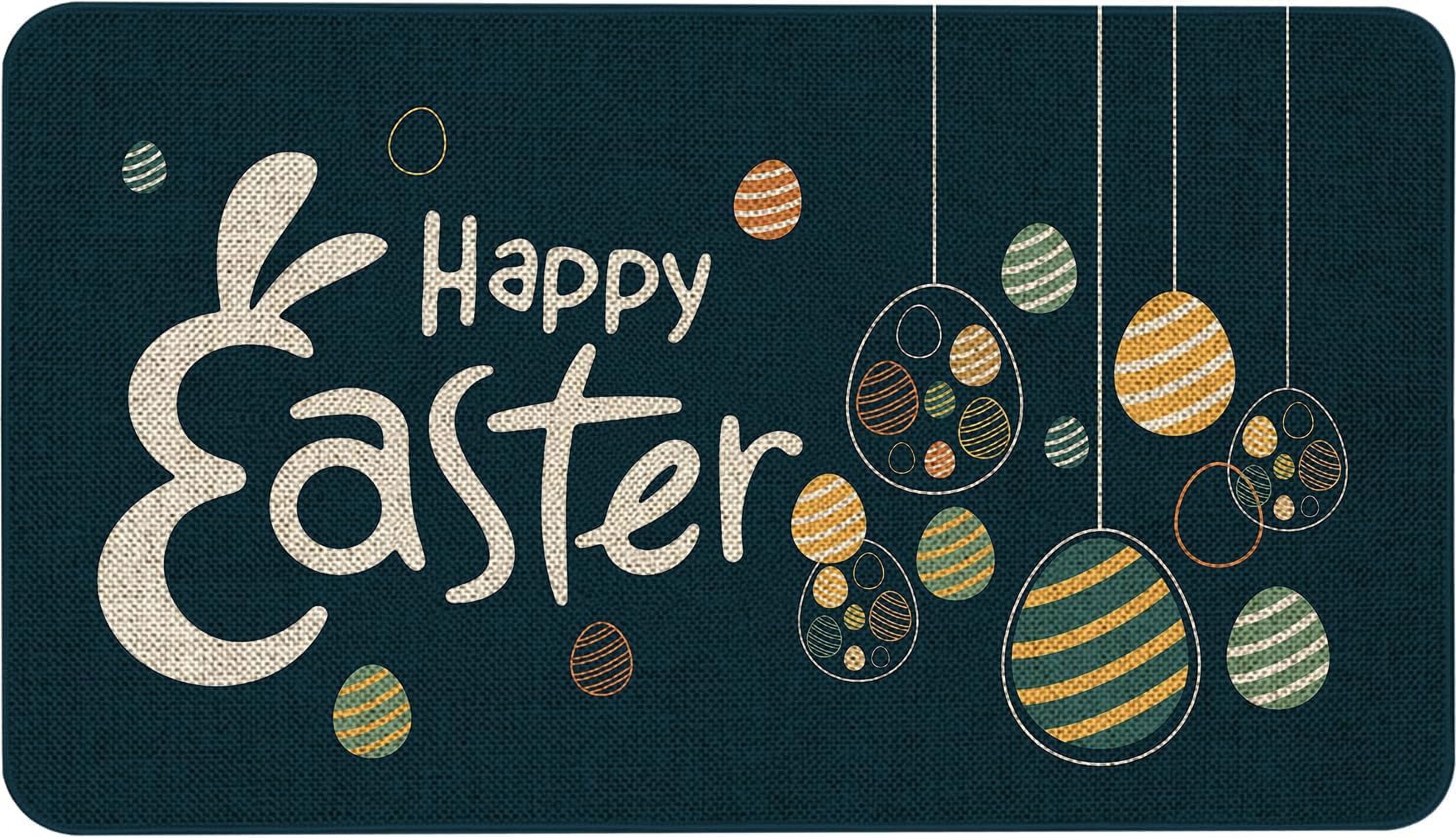 Easter Decor Door Mat - Easter Eggs Farmhouse Welcome Mats Indoor/Outdoor Doormat Non Slip Rubber Decorative Front Door Mats Indoor Rug 17" x 29"