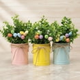thumbnail image 1 of Easter Decor, Easter Centerpiece Table Decorations, 3 Pack Artificial Eucalyptus Branches Potted Plants with Colorful Eggs, Spring Centerpieces for Home Kitchen Office Decor, 1 of 4