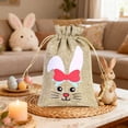 thumbnail image 1 of Easter Decor Easter Gift Bag Bunny Eggs Elements Children's Easter Linen Drawstring Candy Bag Party Favors and Treats Storage Home Decor Collection, 1 of 6