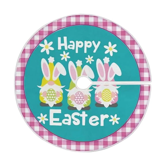 Easter Decor Easter Tree Skirt Cute Bunny Egg Pattern Spring Suitable for Easter Family Gathering Easter Party（90Cm）