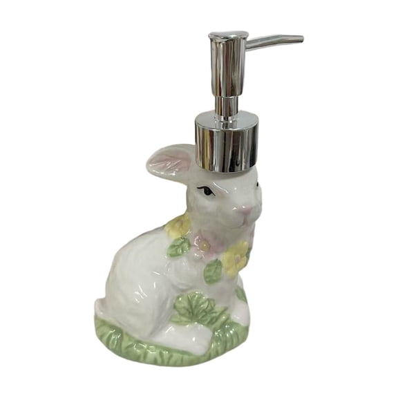 Easter Decor,Spring Decor,Animals Ceramic European-Style Bathroom Accessories Shower Perfume Body Lotion Hand Soap Bottles Vanity Countertop Dispenser Home Hotel Spa Decor(MulticolorWhite)