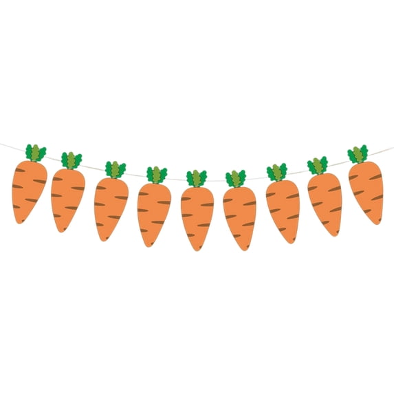 Easter Decoration Carrot Flag Banner Garland Pull String Festival Party Decor for Door Wall Indoor Outdoor Use Bright Colors Durable Material Easy to Install