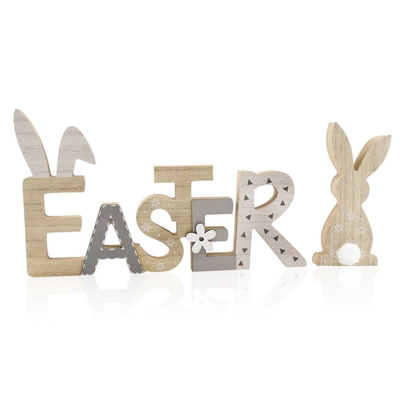 Easter Table Decor Spring Wooden Signs Bunny Tiered Tray Decor Tabletop Centerpiece for Home Party Mantle Shelf Holiday