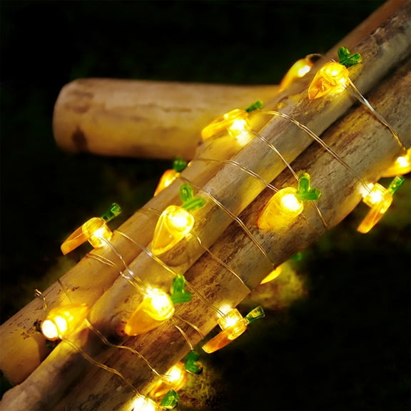 Easter Decoration Light String, Carrot Easter Theme Light String, 118.11 Inch Flexible and Plastic Copper String Lights for Bedroom, Birthday, Tent Wedding Party