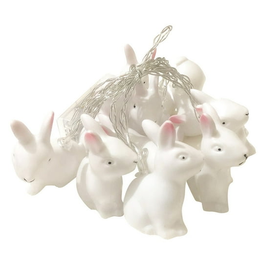 Easter Decoration Lights Rabbit LED String Lights Battery Operated with Remote 10 ft 40 LEDs Bunny Shaped String Lights for Bedroom Party Indoor Birthday Wedding Decor