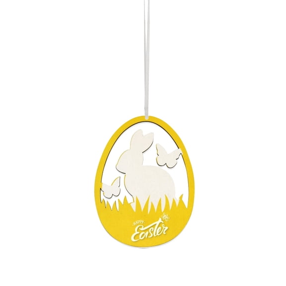 Easter Decoration Pendant - Wooden Hollow Egg Plaque With Bunny & Butterfly, 2D Flat Design For Easter, Weddings, Anniversaries, Home Decor, Schools, Offices, Hangings, Labels,