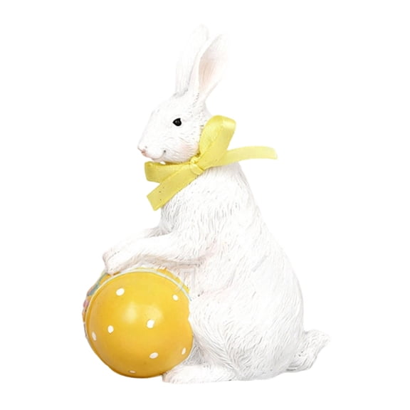 Easter Decoration Resin Rabbits with Carrot and Easter Bunny Tabletop for Home Farmhouse