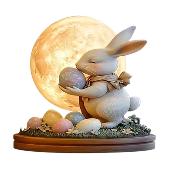 Easter Decoration Spring Bunny Ornament 2D Acrylic Desktop Ornament 2025 Cute Easter Eggs Rabbit Designs Decoration Accessories for Living Room Holiday Party Supplies