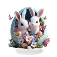 thumbnail image 1 of Easter Decoration Spring Easter Centerpieces Easter Bunny Decoration Easter Table Centerpiece Tiered Tray Decor, Acrylic 2D Bunny Eggs Table Sign for Spring Home Decor Easter Party Supplies, 1 of 1