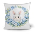 thumbnail image 1 of Easter Decoration Throw Pillow Covers 18x18,Blue Bunny Eggs Floral Decorative Pillowcase,Easter Floral Garland Bunny Throw Pillow Cover,Spring Rabbit Holiday Cushion Case Decoration for Sofa Couch, 1 of 6
