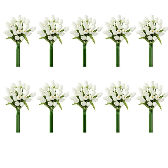 Easter Decorations 10 Pcs White Flowers Silk Flowers 13.5" For Easter Day Home Kitchen Wedding Decorations Artificial Flowers
