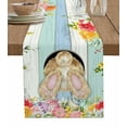 Easter Decorations 2024 Easter Bunny And Chicken Flowers Table Runner