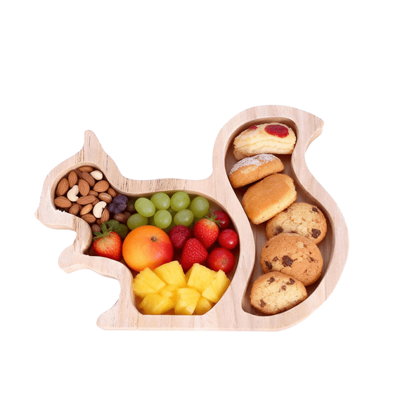 Easter Decorations 2026 - Wooden Chopping Boards Squirrel Shaped Cutting Board Platter Animal Cheese Dessert Serving Tray Spring Salad Dish Plate Butcher Block (Squirrel)