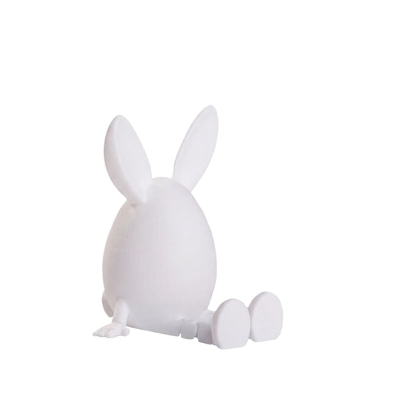 Easter Decorations 3D Printed Bunny Ornament – Easter Rabbits Figurine for Spring Home Decor, Shelf Display Easter Gifts, 1Pcs White