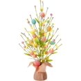 thumbnail image 1 of Easter Decorations, Artificial 18 Inch Pre-Lit Easter Egg Tree Tabletop Decor with Delicate Ornaments, for Home Party Wedding Holiday Spring Summer Decoration, Pink/Blue/Yellow., 1 of 9