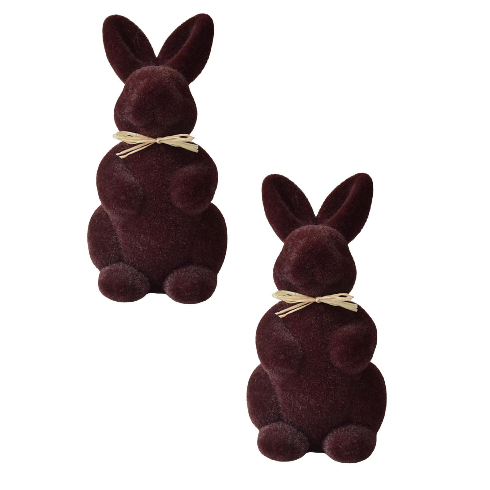 Easter Decorations Bunny Decor: Flocked Resin Rabbit Figurines 1PCS ...
