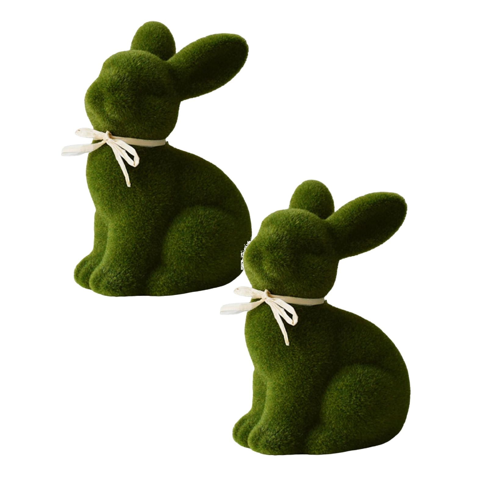 Easter Decorations Bunny Decor: Flocked Resin Rabbit Figurines 1PCS ...