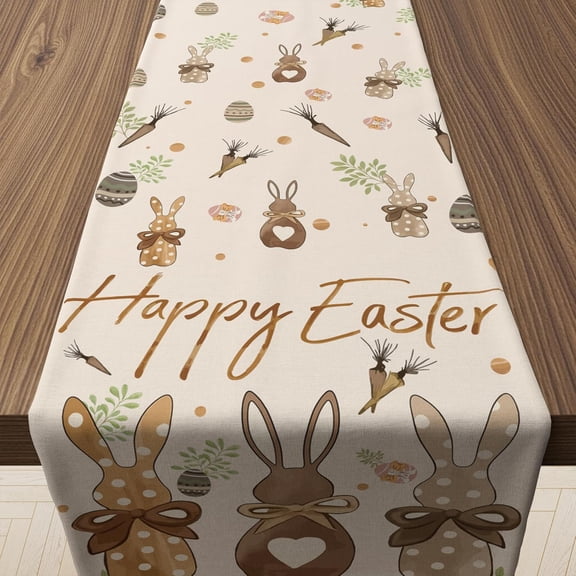 Easter Decorations - Bunny Egg Table Runner | Easter Party Decorations Favors Supplies for Table Decor Backdrop Banner Indoor Outdoor Home