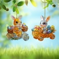 thumbnail image 1 of Easter Decorations Bunny Keychain Acrylic Car Rearview Mirror Charm 2D Cute Rabbits Pendant Backpack Decoration Gift Tree Ornament Spring Holiday Decor, 3.1x2.2", 1 of 7