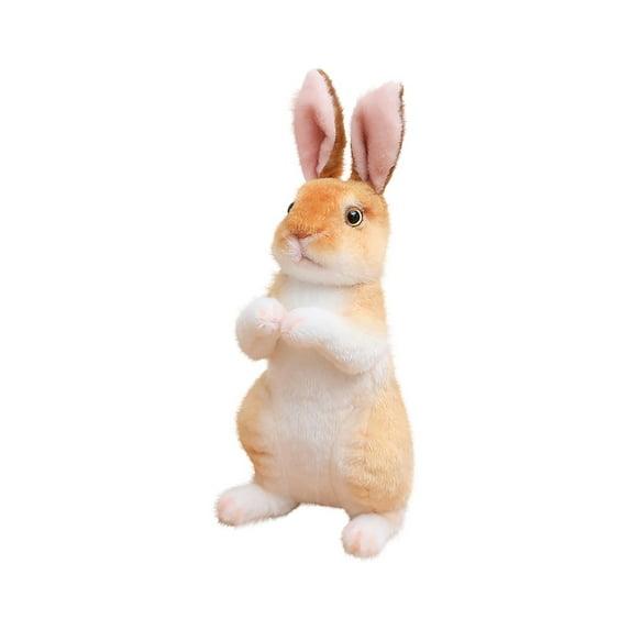 Easter Decorations Bunny Plush Toy , 9.45" Sitting Bunny Stuffed Animal , Soft Cuddly Easter Decoration and Gift for and Collectors Earthy Yellow