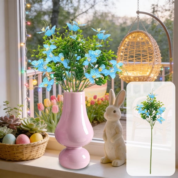 Easter Decorations Butterflies Insert, Staron Vibrant Reusable Artificial Flower Arrangement, Colorful Plastic Butterfly Stems for Home Tabletop Vase Centerpiece Decor