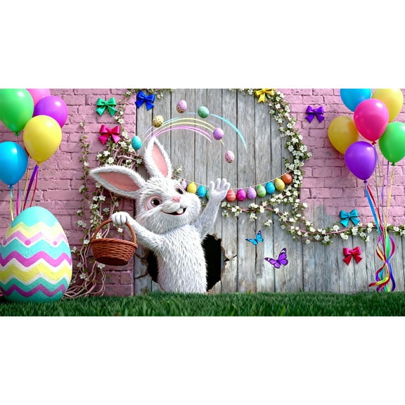 Easter Decorations Celebrate Easter With A Easter Bunny Garage Banner That And Joy To Your Garage And Makes You The Center Of Attention In The ! Flags_ Banners & Accessories