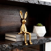 Easter Decorations, Ceramic Sitting Bunny Figurine, Rabbit Statues, Sitting Bunny for Shelf, Rabbits Ornaments for Easter Tabletop Decorations Spring Home Office