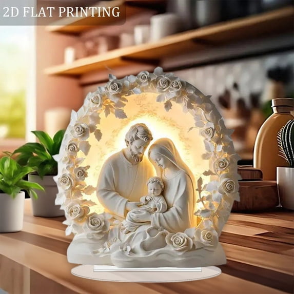 Easter Decorations - Christmas Figurines - Joseph and Mary with Jesus Tabletop Centerpiece Nativity Figurine, 6-Inch, Sleeping Holy Family (1PCS)
