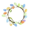 thumbnail image 1 of 18 inch Easter Wreath with Pastel Eggs Artificial Easter Egg Wreath for Front Door Spring Door Wreath with Wild Flowers and Pastel Eggs Easter Decorations for Home, 1 of 6