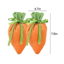 Easter Decorations Easter Carrot Bag Treat Bags Party Sweety Bags Easter Gift Cute Bags Cloth Handbag Food Storage Bags For Holiday Party Birthday Valentine's Day Wedding Yellow