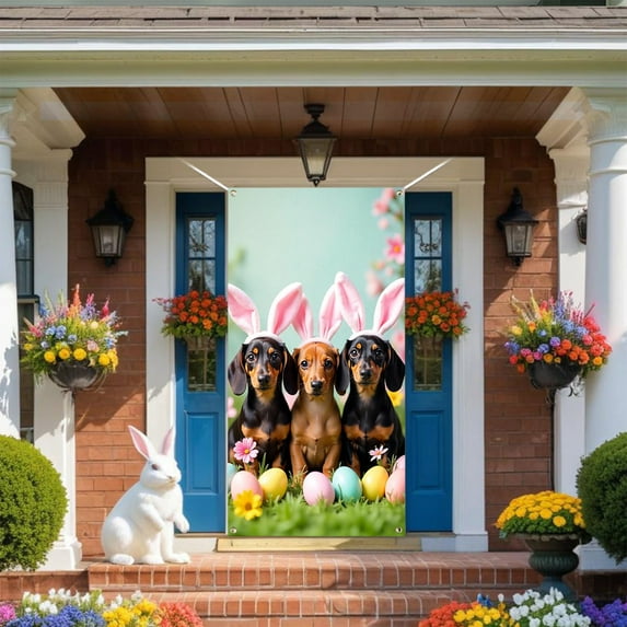 Easter Decorations Clearance, Easter Door Curtain Suitable For Large Party Supplies Room Garden Wall Decoration Holiday Decoration Background