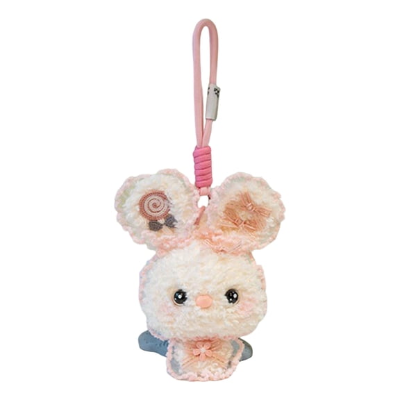 Easter Decorations Colorful Bunny Plush Keychain, Cute Rabbits Stuffed Animal Bag Charm, Soft Plush Toy Pendant for Backpack Purse, Girls Gift Accessories Pink ,1Pcs, 7.8"