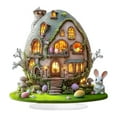 thumbnail image 1 of Easter Decorations Colorful Easter Bunny Tabletop Ornament,Spring Fashion Decorative Sculpture Figurine 2D Acrylic for Home Kitchen Easter Party,Birthday Gifts for Women Green-g, 1 of 5