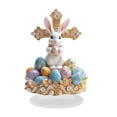 thumbnail image 1 of Easter Decorations Colorful Easter Bunny Tabletop Ornament,Spring Fashion Decorative Sculpture Figurine 2D Acrylic for Home Kitchen Easter Party,Birthday Gifts for Women Rose Gold-n, 1 of 3