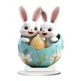 thumbnail image 1 of Easter Decorations Colorful Easter Bunny Tabletop Ornament,Spring Fashion Decorative Sculpture Figurine 2D Acrylic for Home Kitchen Easter Party,Birthday Gifts for Women White-u, 1 of 5