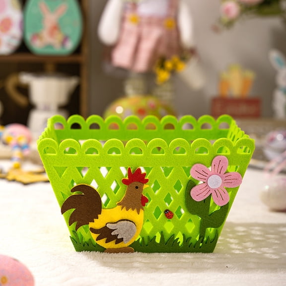 Easter Decorations Colorful Rooster Storage Basket