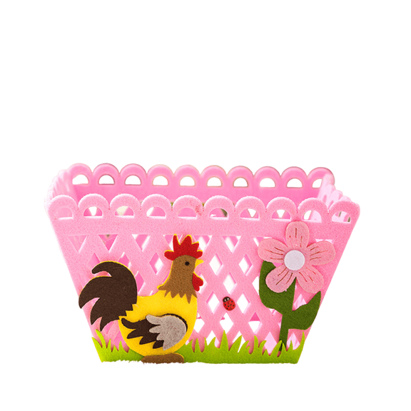 Easter Decorations Colorful Rooster Storage Basket