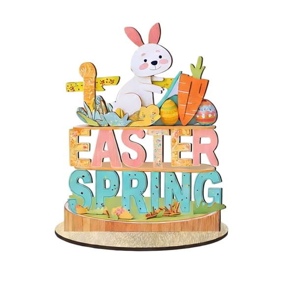 Easter Decorations A - Crafted From Premium Material Featuring Adorable Easter Bunny And Colorful Egg Shaped Design Pastel Color Palette Festive Spring Themed Tabletop
