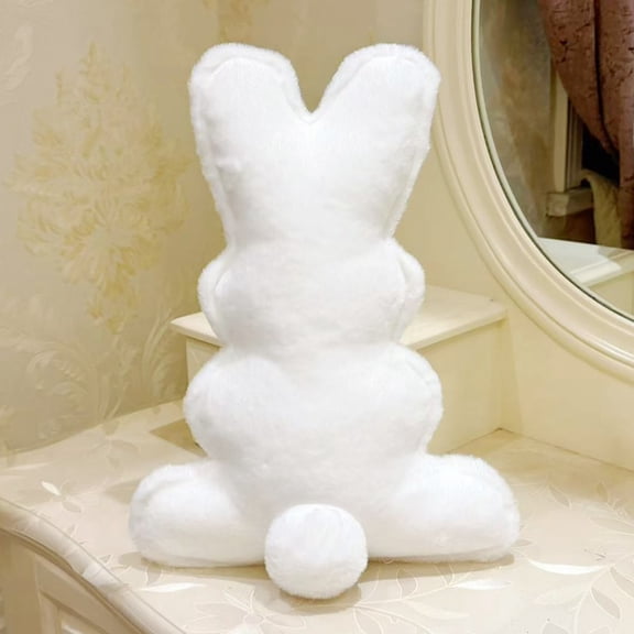 Easter Decorations Cute Bunny Plush Pillow Stuffed Animal Toy, 15.7" Soft Rabbits Doll , Cartoon Bunny Cuddle Pillow, Easter Gifts for Boys Girls Women, Cozy Comfort Toy for Bedroom Decor, White
