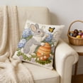 thumbnail image 1 of Easter Decorations Cute Rabbit Embroidered Pillowcase Animal and Egg Patterned Pillowcase Square Pillow Cover Soft Easter Sofa Decoration for Home, 1 of 6